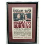 Framed 1988 Mississippi Burning Lobby Card
