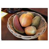 Vintage Pottery Fruit in Basket