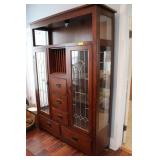Mission Style Lighted China Cabinet