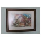 W. Mohr Harbor Framed Watercolor