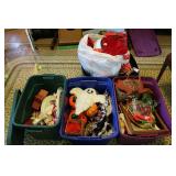 Tubs of Holiday Decorations