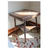Oak Glass Ball & Claw Feet Parlor Table