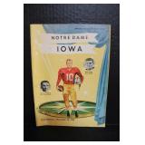 1958 Norte Dame Vs. Iowa Program