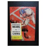 1960 Chicago Bears Vs. Detroit Lions Program