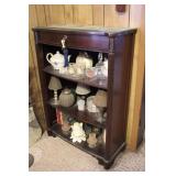 Mahogany Bookcase & Glassware