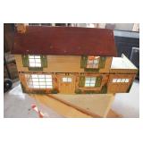 Vintage Tin Litho Doll House w/furniture