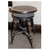 Glass Ball & Clawfoot Piano Stool
