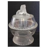 7 1/2" Frosted Lion Top Compote