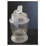 8" EAPG Frosted Lion Top Compote