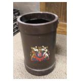Vintage Leather Wrapped Bucket