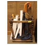 Umbrella Stand & Vintage Umbrellas