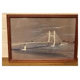 Framed Burlington Bridge Artwork