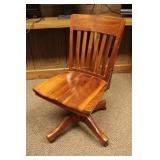 Antique Oak  Swivel Desk Chair