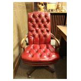 Vintage Red Leather Desk Chair