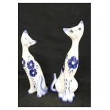 14" Ceramic Cat Figurines