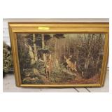 Lighted Deer in the Woods Wall Art