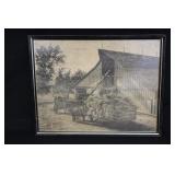 Vintage Horse & Hay Barn Picture