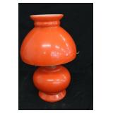 Vintage Hand Blown Orange Oil Lamp