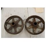 8" Cast Iron Pulleys/Cart Wheels