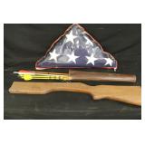 Flag, Quiver, & homemade gun stock