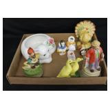 Salt/Peppers, Figurines, & Cat Bowl