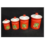 Vintage Aluminum Canister Set w/Plastic Lids