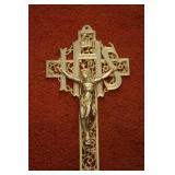9" Brass Crucifix