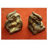 Brass Elephant Bookends