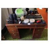 Kneehole Desk & Contents