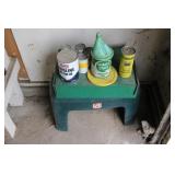 Coleman Camp Stove, Oils, Stool