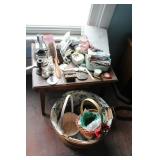 Table, Baskets, Collectibles