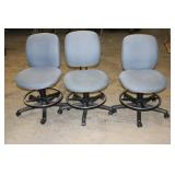 Light Blue Adjustable Rolling Office Chairs