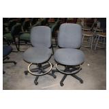 Gray Adjustable Rolling Office Chairs