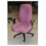 Burgundy Adjustable Rolling Office Chair