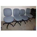 Blue Adjustable Rolling Office Chairs