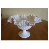 10" Milk Glass Footed Dish