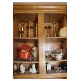 Brass Candles Sticks, Glassware