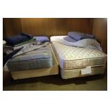 Two Twin Beds on Frames, Blankets