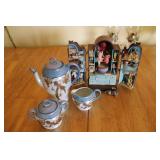 Tea Pot Set, Enesco Cat Musical