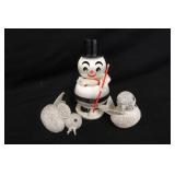 Vintage Japan Putz Mica Bird Candy Container, Snow