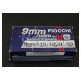 Fiocchi 9mm 115GR Ammo