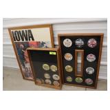 Framed Iowa Button Shadowbox Wall Art