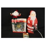 Blow Mold Santa, Elf, & Star Topper