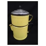 Art Deco Bright Yellow Graniteware Coffee Pot