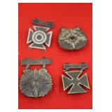 Assorted Sterling Pins, Medals