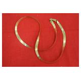 14K Gold Herringbone Chain Necklace