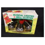 NIB  Vintage Musical Lighted 3 Bell Cluster