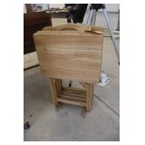 Wood TV Tray Set