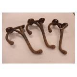 Vintage 6" Metal Coat Hooks