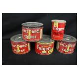 Vintage Hills Bros & Folgers Coffee Tins